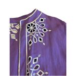 Bob Mackie Wearable Art Women's 2X Linen Blend Purple 2 pc Jacket & Tank Cutouts Photo 3