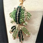 Betsey Johnson  green and black rhinestone fish pendant necklace Photo 2