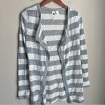 Needle & Thread Anthropologie  Long Silver Metallic Striped‎ Cardigan Size Small Photo 1