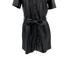 Nanushka Roberta Black Faux Leather Mini Shirt Dress Western Size Medium Photo 5