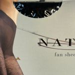 Natori  Fan Sheer Tights Black Size L Patterned Hosiery NWOT Photo 1