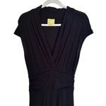 Maeve Anthropology  Dress Womens Sz S Black Long Maxi Open V-Neck Wrapped Flared Photo 1