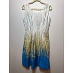 Marvin Richards  Women's Size 6 White Blue Sleeveless Mini Dress Pockets Photo 1