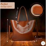 NWOT Faux Leather Tote with Removable Long Strap in Chocolate Brown Photo 1