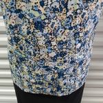 Belle Sky Belle & Sky Top Women's Size Small Blue Floral Boho Ruffled Lace Casual Blouse Photo 4