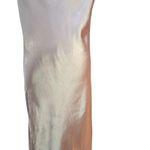 Slip Dress Long High Slit Drapery Neck Beige Ankle SZ SM Y2K Romantic Boho Chic Photo 9