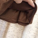 ZARA Faux Suede Lasercut Pleated Mini Skirt Photo 1