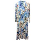 Farm Rio  Macaw Flight Maxi Plunging V-neck Long Sleeve
Dress XL Photo 5
