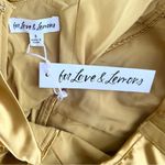 For Love & Lemons Women’s Drew Mini Bustier Draped Dress in Golden Yellow Satin Photo 4