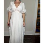 Lulus  Sweeten the Occasion White Lace Short Sleeve Maxi Dress for Bride Sz L Photo 3