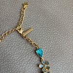 Oscar de la Renta  Gold and Teal Gem Necklace Photo 10