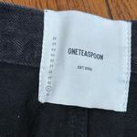 One Teaspoon  Worn Black Bandit Denim Shorts Size 31 NWT Boho Cuffed Black Shorts Photo 2