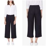 NYDJ Frisco Wide Leg Crop Pants in Black Pleated Size 12 Photo 1