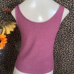 Charlotte Russe Dusty Pink Ribbed Lace-Up Cropped Tank Top | X-SMALL | Photo 3