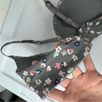 Aerie  Brooke Padded Bra Sz 34B Grey Floral Lace Trim Photo 7