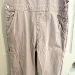 Bershka Denim Overalls Jumpsuit Beige Pink Adjustable Straps Pockets Casual M Photo 1