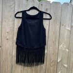 Jessica Simpson  black tassel tank‎ top size xs Photo 2