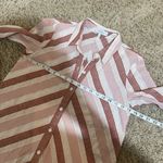 Pearl by Lela Rose S Linen Stripe Button Down High Low Collared Shirt Top Blush Pink Photo 10