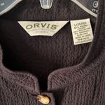 Orvis Black Jacket L Textured Long Sleeve Mandarin Collar Button Minimal Classic Photo 3