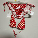 OP  Red and White Plaid Bikini Photo 0