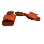 Jeffrey Campbell ORANGE RAFFIA AND LEATHER SLIDE FLATS (8) Photo 3