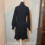 Halara Mock-Neck Long Sleeve Ruffle Hem Sweater Dress Black Size Small Photo 1