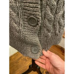 Zara Knit Chunky Cable Knit Wool Blend Gray Cardigan, S Photo 4