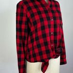 Madewell Flannel Tie Front Shirt in Buffalo Check Photo 2