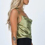 Princess Polly Silk Top Sage Photo 4