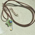 Handmade green ceramic star boho fairy cottage y2k necklace⭐️💚 Photo 4