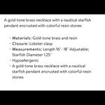 Amrita Singh  Mauritius turquoise starfish necklace. Resin stones. 16”to18” NWT. Photo 1