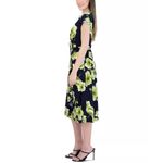 Robbie Bee NWT Petite Side-Ring Dress, Navy Lime Size M New w/Tag Retail $69 Photo 2