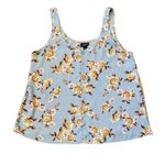 Daytrip  Floral Blue Flowy Tank Top Large Photo 0