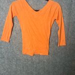 Aeropostale Y2k Woman Size SX orange double V-neck 3/4 sleeve top Photo 5