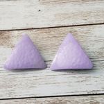 Vintage Clip On Earrings 1 & 1/8" Light Purple Hammered Pattern Triangle Photo 6