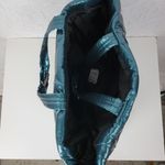 Victoria's Secret Womens Tote Bag Large Green Metallic Quilted Puffer 14" NEW Photo 12