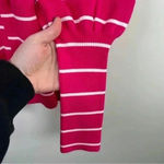 C/MEO COLLECTIVE  Pink And White‎ Striped Puff Sleeve Sweater Photo 5