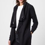 All Saints Women’s Dahlia Drapey Sweatshirt Cardigan in Black Size S Photo 3