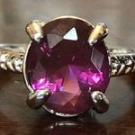 Amethyst New Oval Sterling Silver Ring Size 7 Photo 0