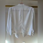 Rachel Zoe - Women’s white cinched sleeve open blazer cardigan, large Photo 3