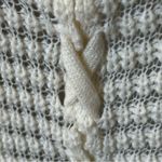 Pink Rose open front Cardigan, ivory, popcorn knit, criss cross back detail, S Photo 6