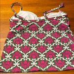Lands' End Green and Pink Ruched Tankini Swimsuit Photo 1