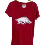 PINK - Victoria's Secret Victoria Secret Pink Arkansas Razorbacks Scoop Neck Shirt Small Photo 0