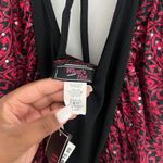 DEADSTOCK Y2K RED AND BLACK‎ WHAT'S HOT GLITTERY ASYMMETRICAL MIDI DRESS Size L Photo 6