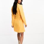 Y.A.S Tailored Blazer Mini Dress Corset Lace Up Side Magi Orange Medium NWT Photo 1