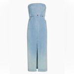 Free People Picture Perfect Ombré Denim Strapless Midi-Dress Photo 6