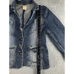 Faded Glory Vintage  Denim Blazer Jacket Women 12 Embroidered Floral‎ Boho Y2K Photo 4