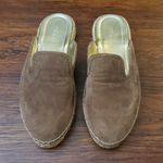 Prada Brown Suede Women's Loafers Mule Espadrille Size 39.5 Photo 1