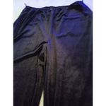 Sag Harbor  Sport Women Medium Black Velour Velvet Pull On Stretch Casual Pants Photo 2