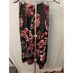 T Tahari T Tahari Womens Floral Print Midi Skirt Elastic Waist Pink Black XS Photo 5